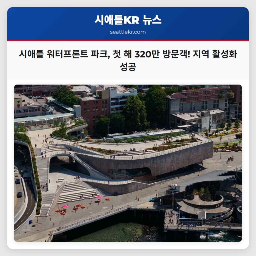 시애틀 워터프론트 파크, 첫 해 320만 방문객! 지역 활성화 성공