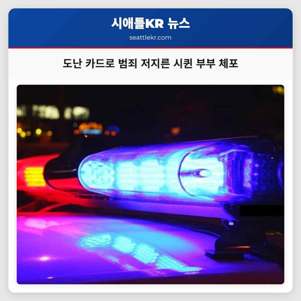 도난 카드로 범죄 저지른 시퀸 부부 체포