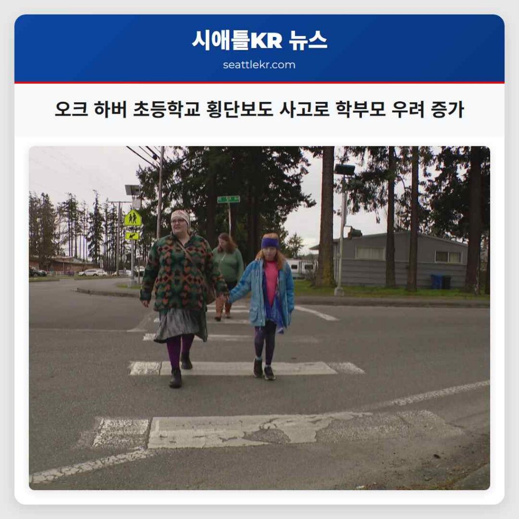 오크 하버 초등학교 횡단보도 사고로 학부모 우려 증가
