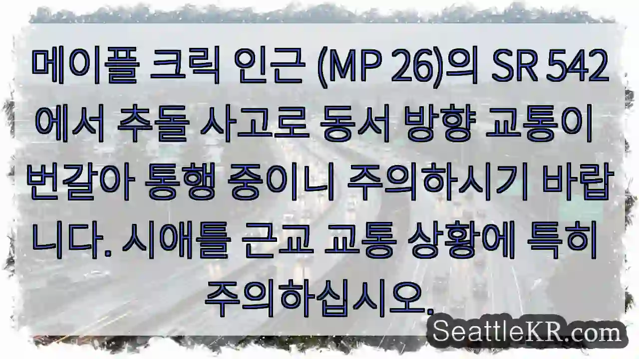 MP 26 SR 542 추돌, 주의!