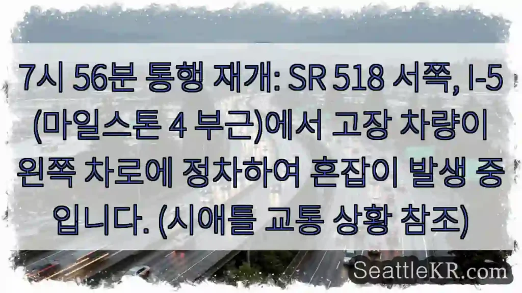 혼잡! 왼쪽 차로 정차