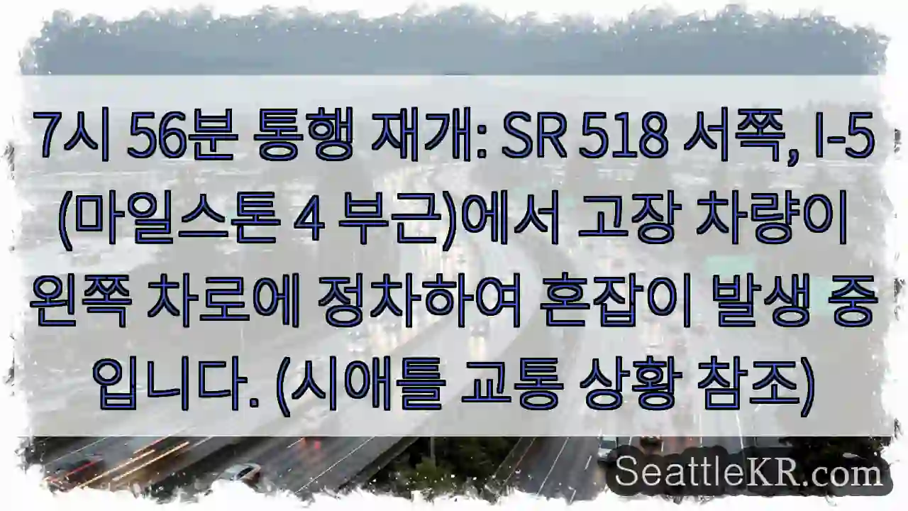 혼잡! 왼쪽 차로 정차