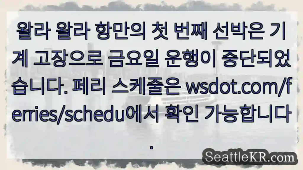 선박 고장, 운행 중단!