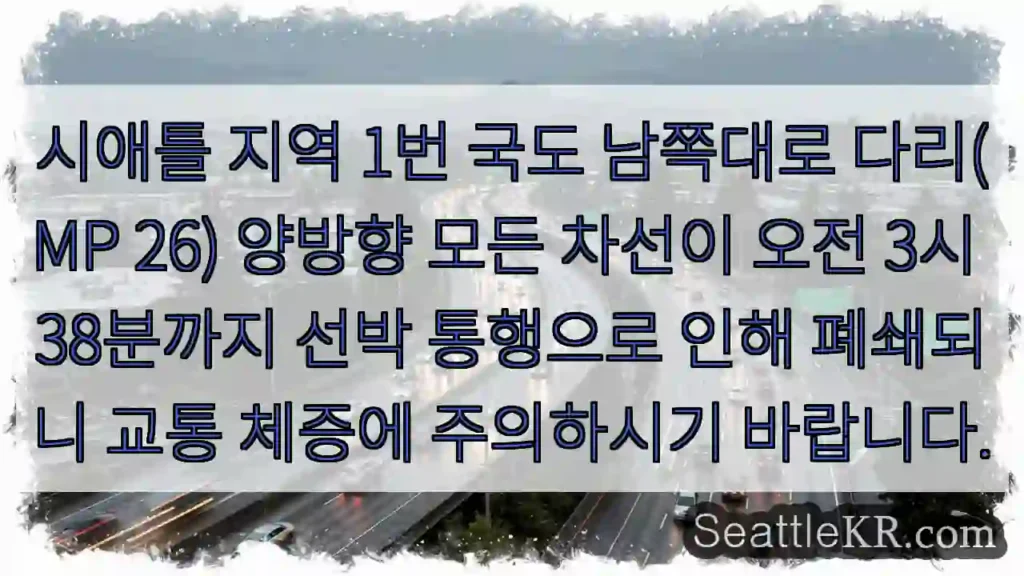 선박통행, 다리 폐쇄!