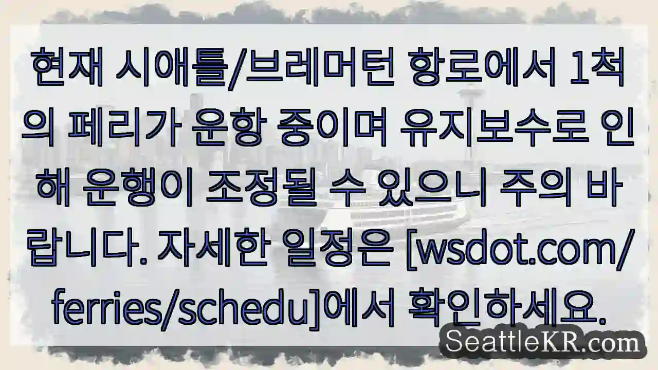 페리 운행 조정 중