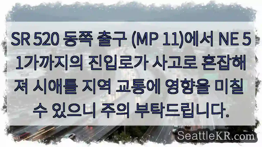 사고로 진입로 혼잡! 주의 필요