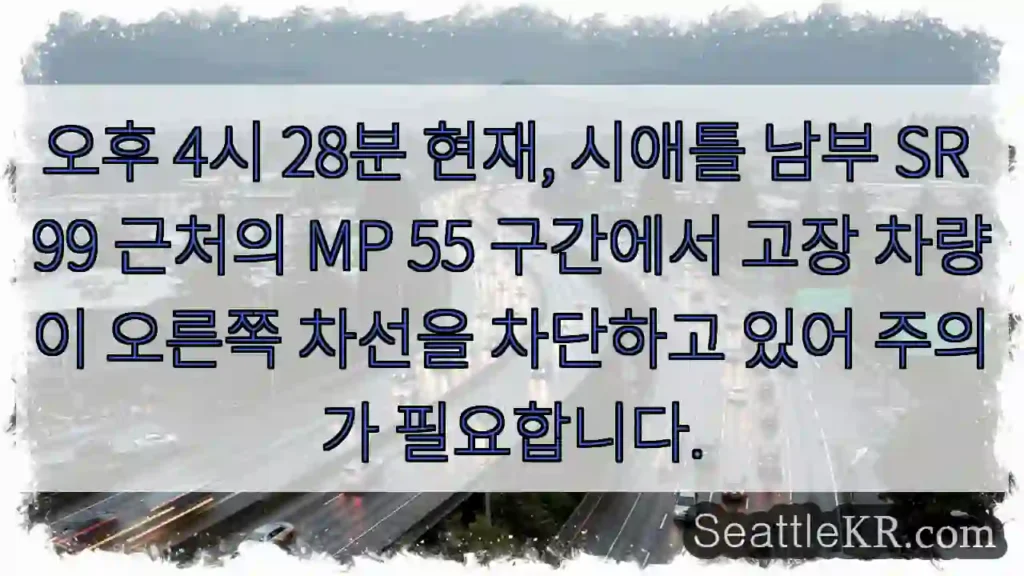 차량 고장으로 차선 차단! 주의 필요