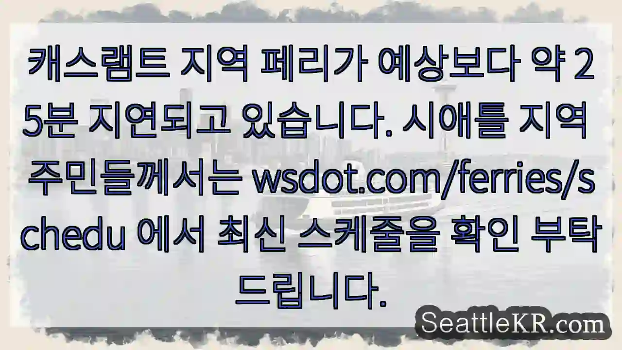 캐스램트 페리 지연 25분