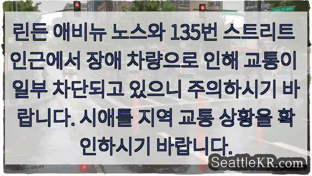 장애 차량 주의! 교통 체증