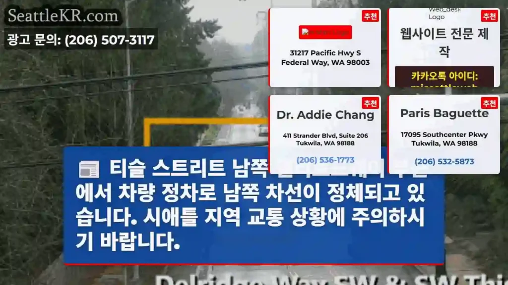 남쪽 차선 정체 주의!