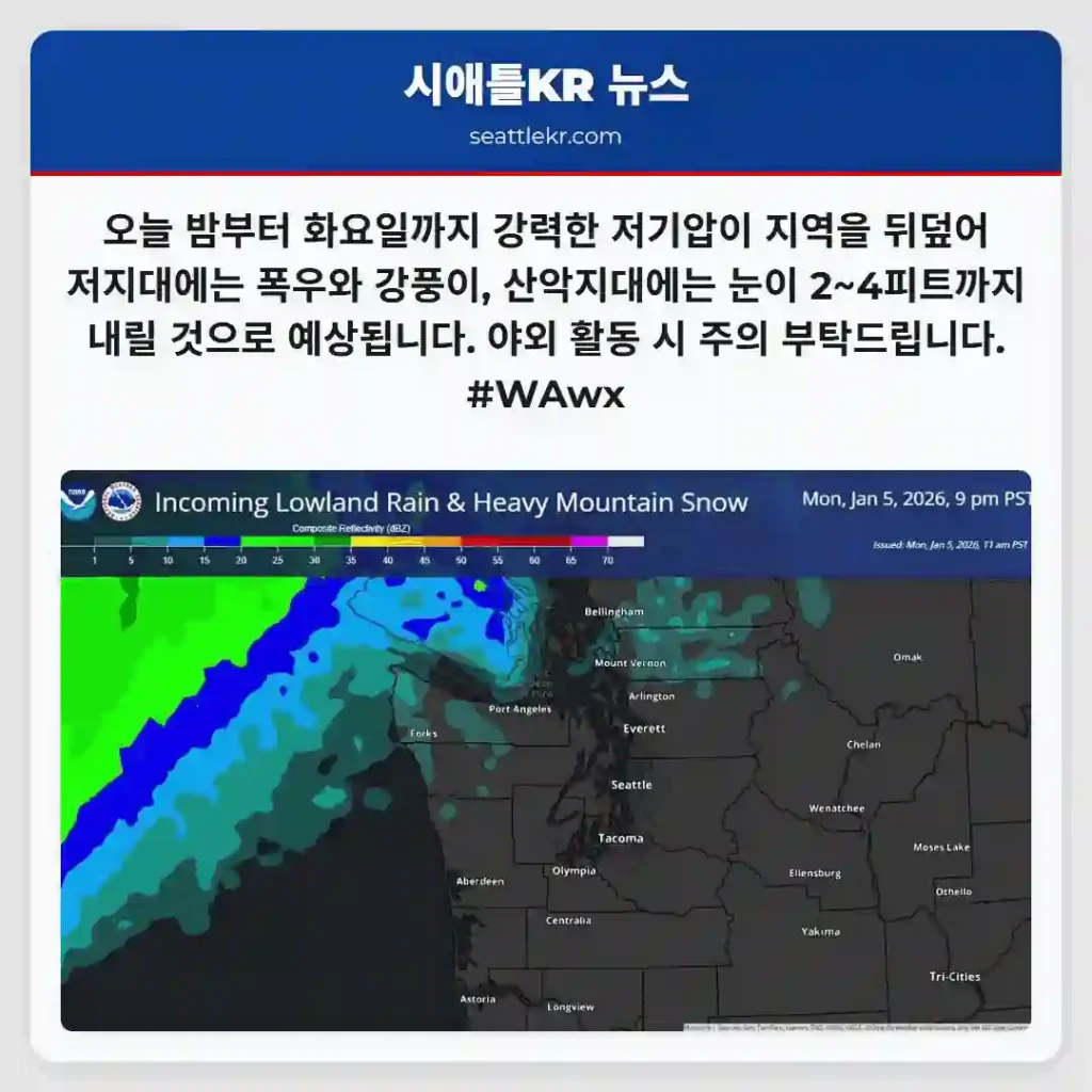 폭우와 강풍 주의!