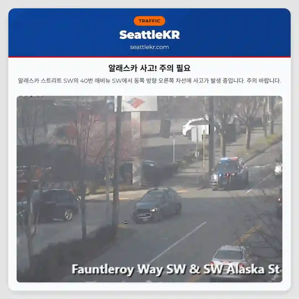 알래스카 사고! 주의 필요