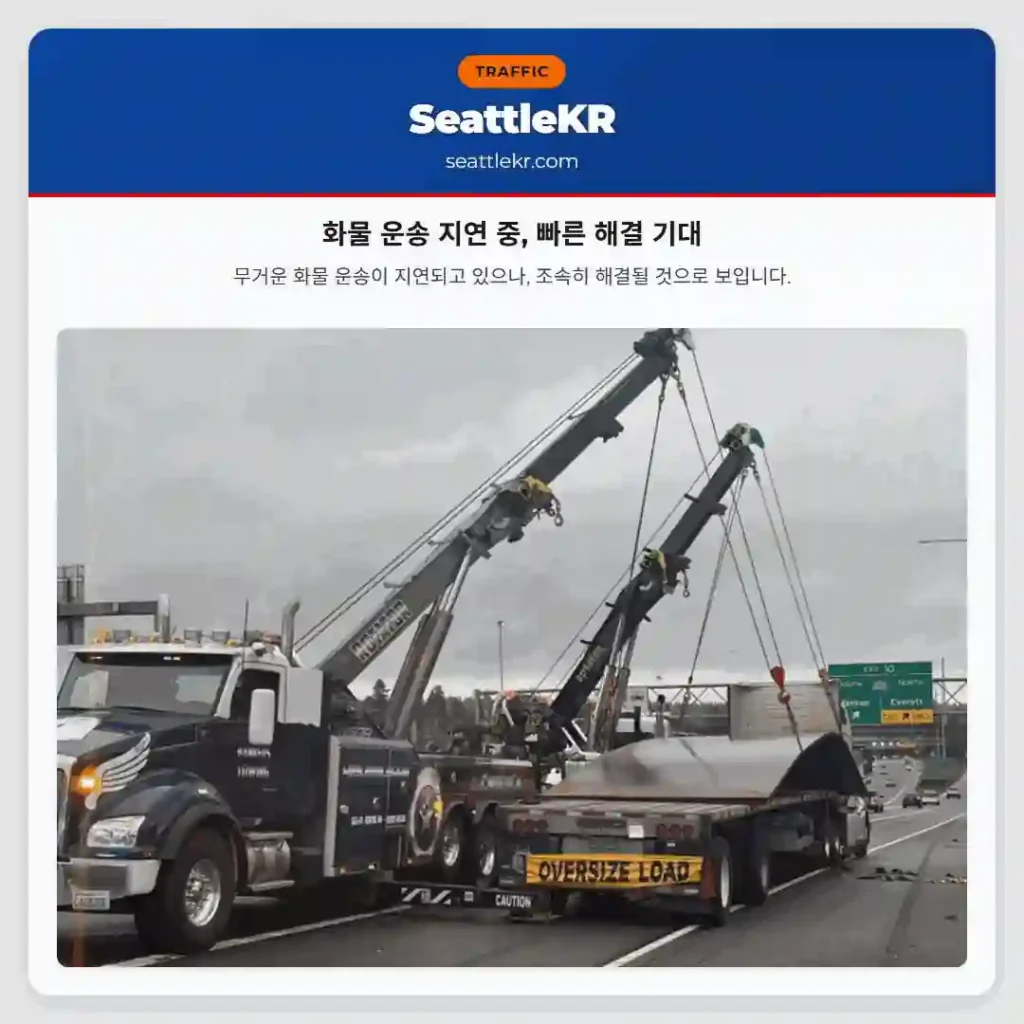 화물 운송 지연 중, 빠른 해결 기대