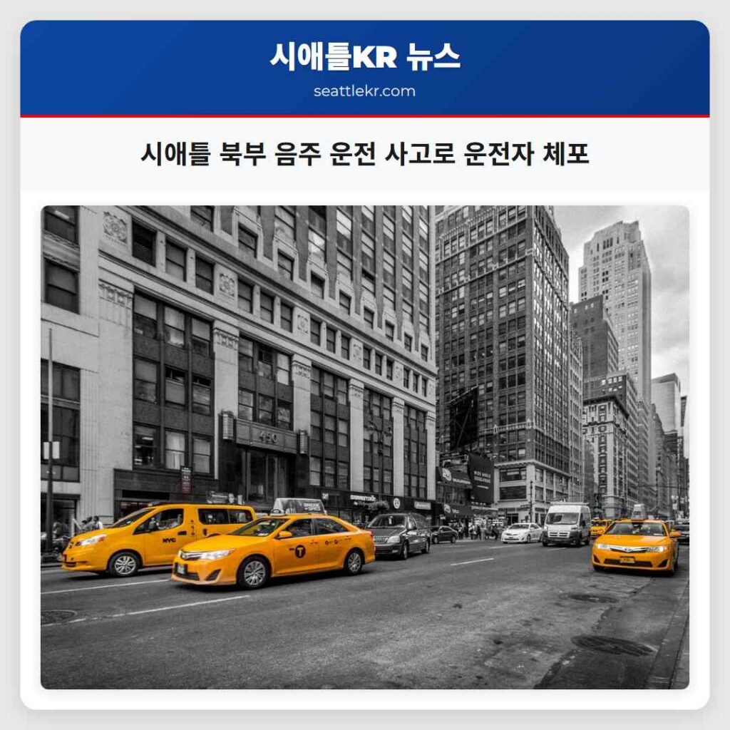 시애틀 북부 음주 운전 사고로 운전자 체포