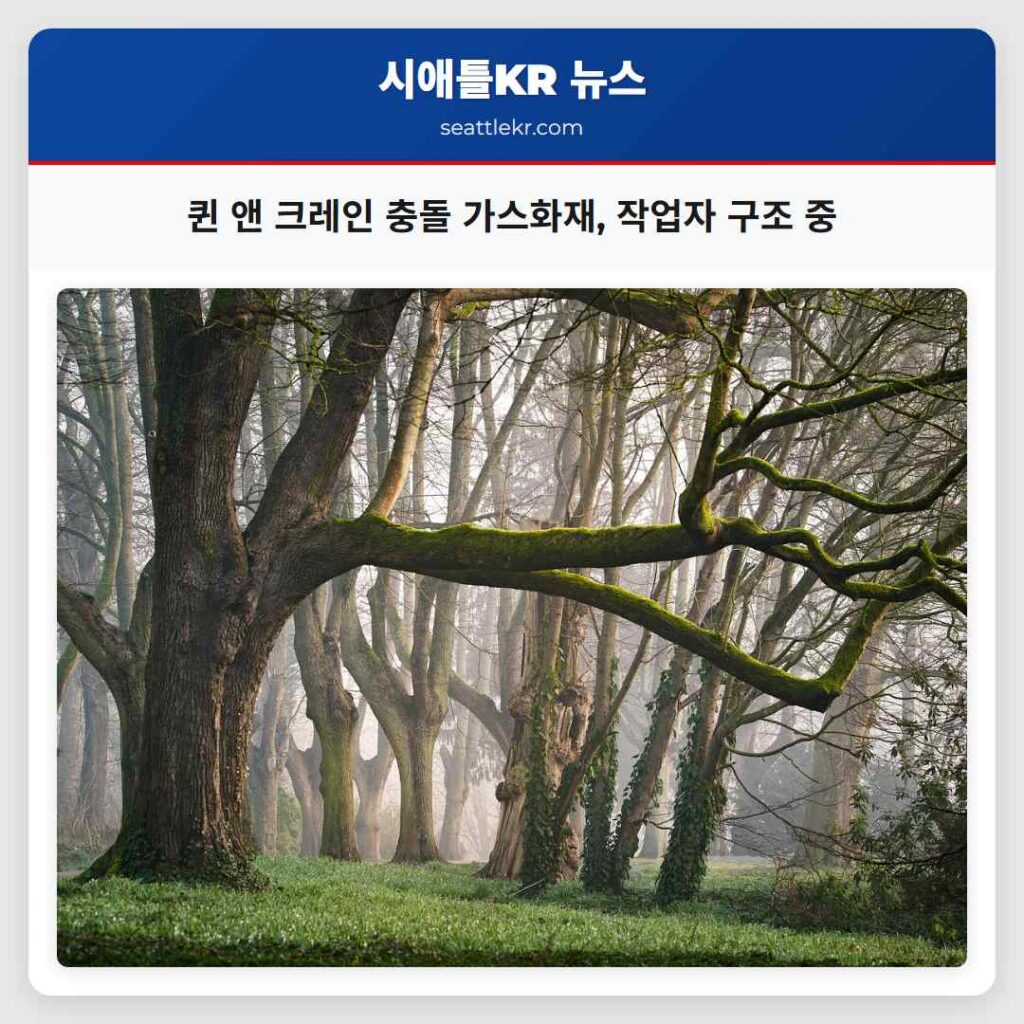 퀸 앤 크레인 충돌 가스화재, 작업자 구조 중