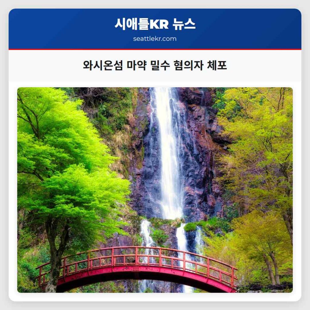 와시온섬 마약 밀수 혐의자 체포