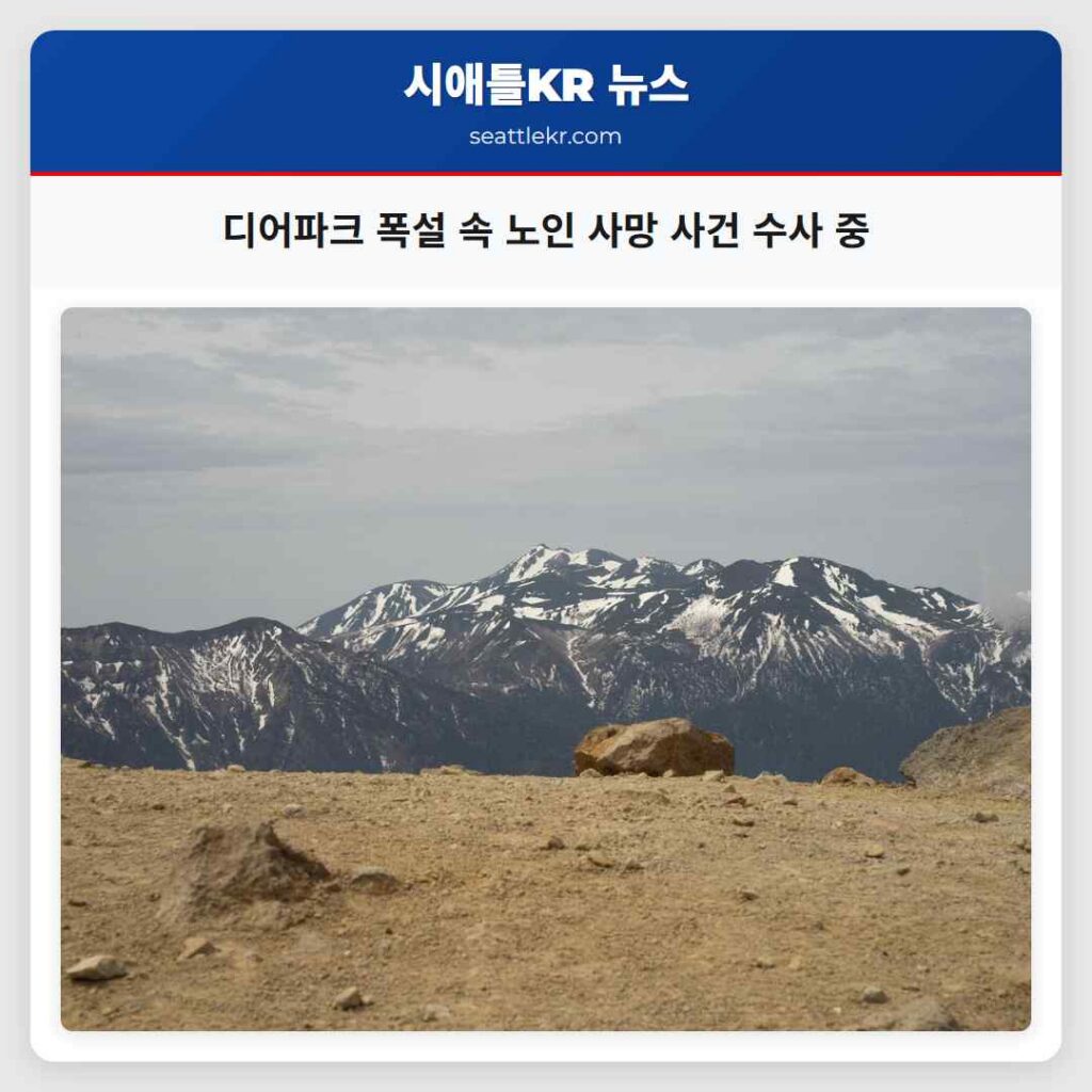 디어파크 폭설 속 노인 사망 사건 수사 중