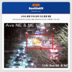 교차로 통행 주의! 왼쪽 차선 통행 제한