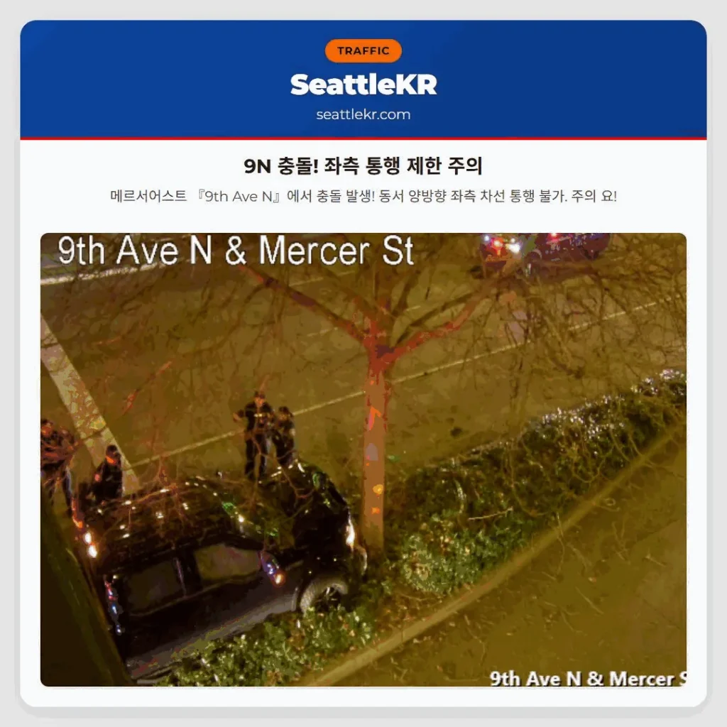 9N 충돌! 좌측 통행 제한 주의