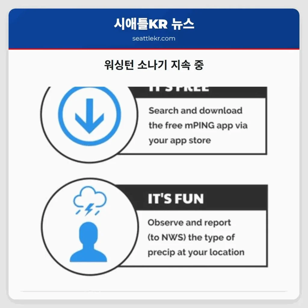 워싱턴 소나기 지속 중