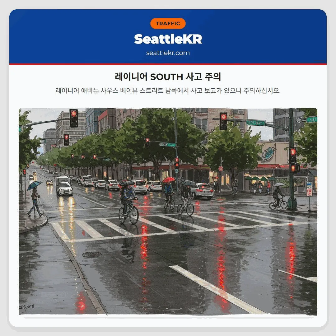 레이니어 SOUTH 사고 주의