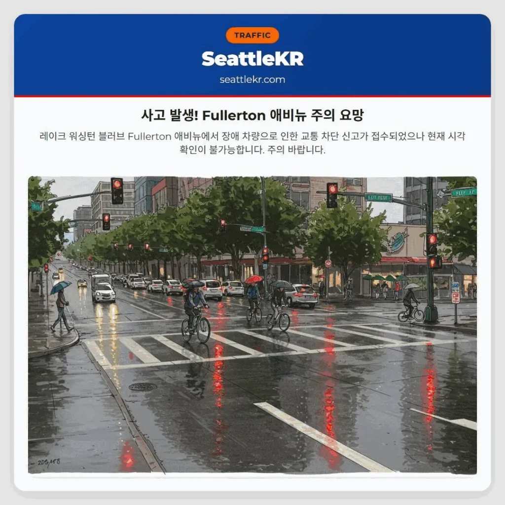 사고 발생! Fullerton 애비뉴 주의 요망
