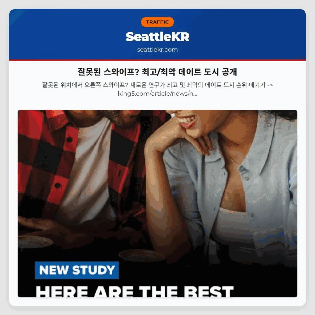 잘못된 스와이프? 최고/최악 데이트 도시 공개