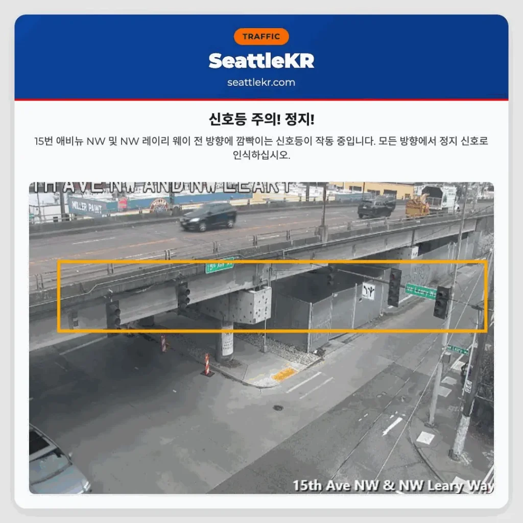 신호등 주의! 정지!