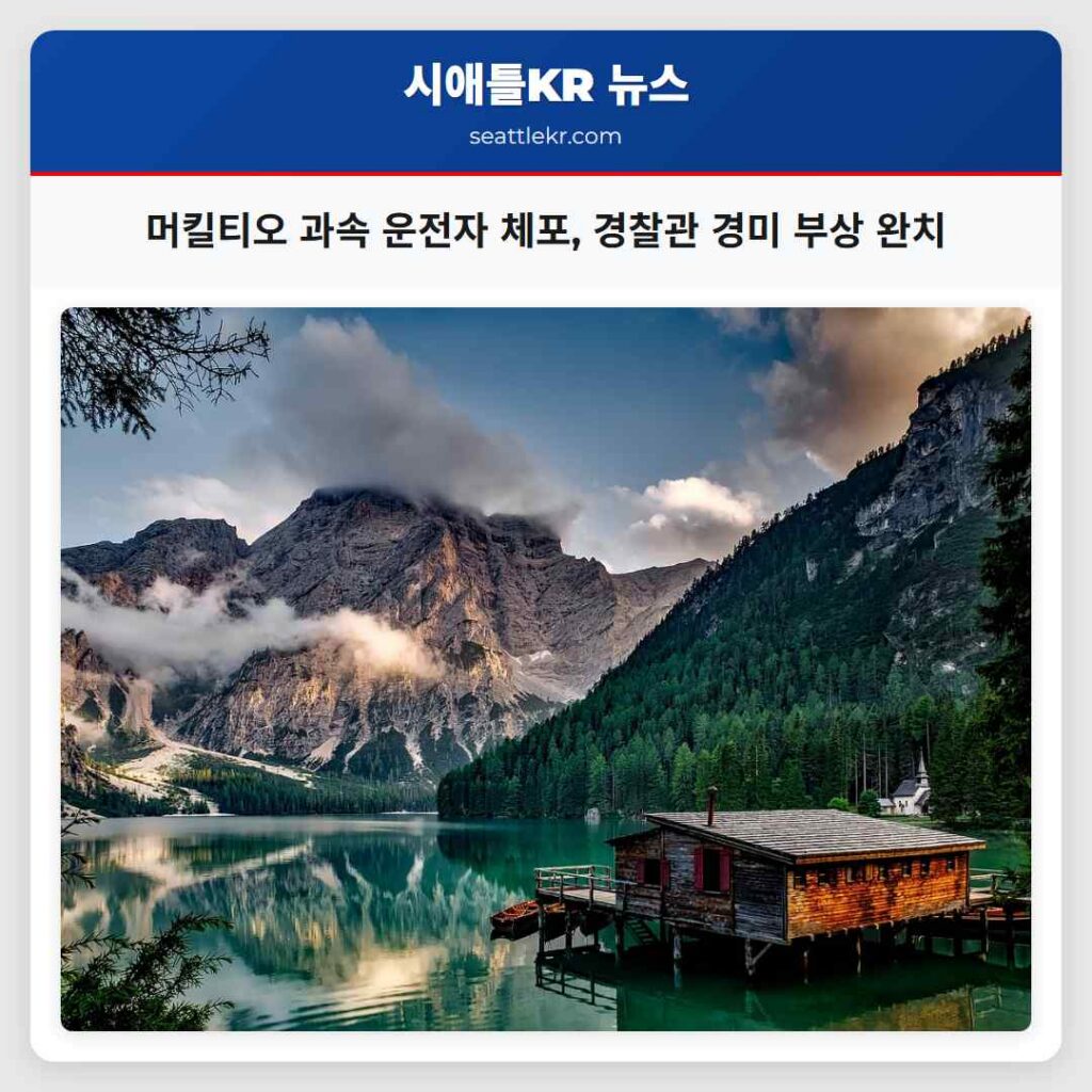머킬티오 과속 운전자 체포, 경찰관 경미 부상 완치