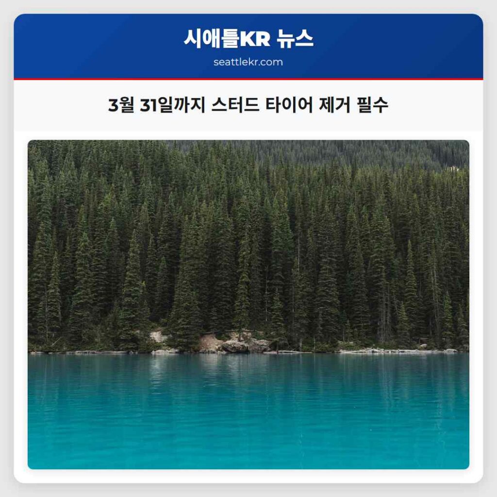 3월 31일까지 스터드 타이어 제거 필수