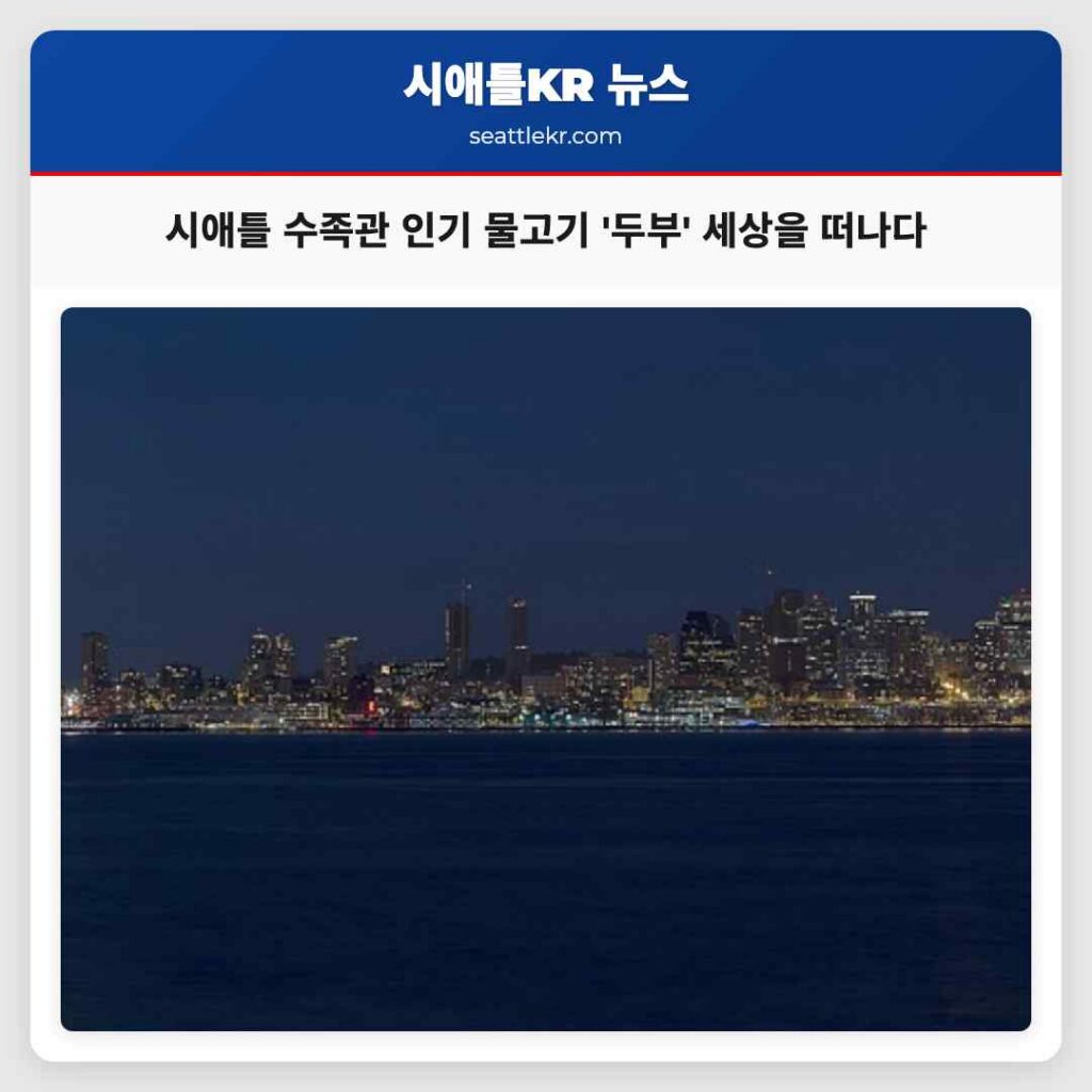 시애틀 수족관 인기 물고기 '두부' 세상을 떠나다