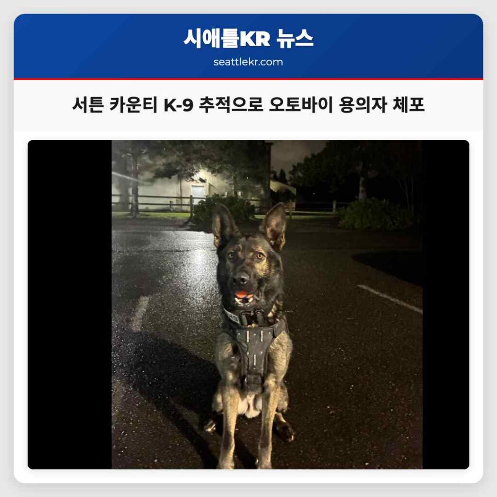 서튼 카운티 K-9 추적으로 오토바이 용의자 체포