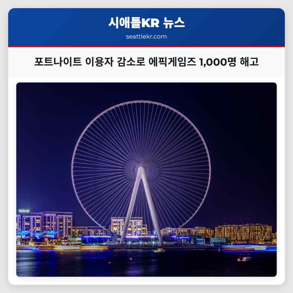 포트나이트 이용자 감소로 에픽게임즈 1,000명 해고