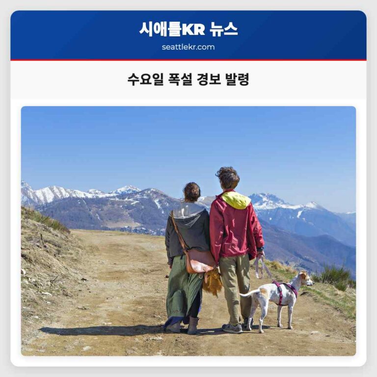 수요일 폭설과 강풍 경보 눈보라와 홍수 위험 경고