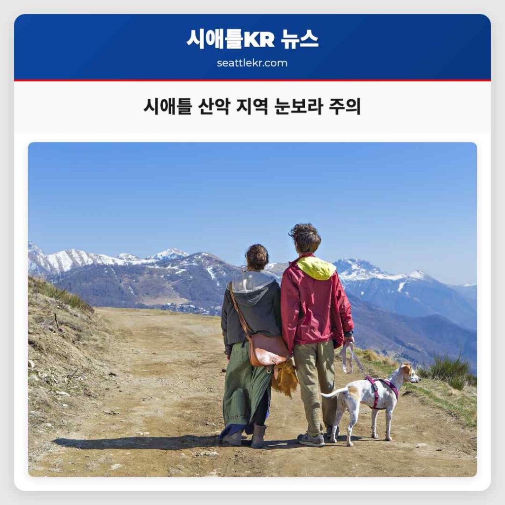 시애틀 산악 지역 눈보라 주의