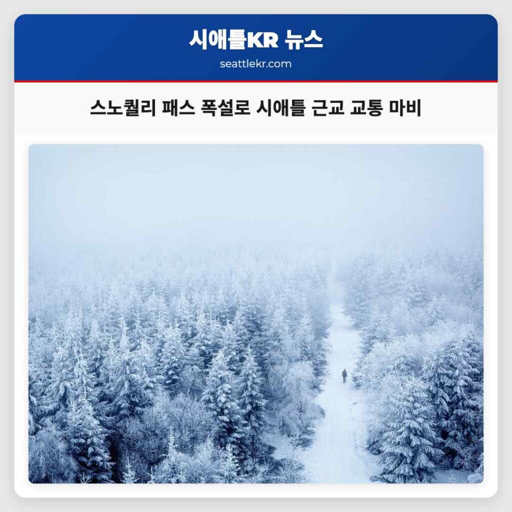 스노퀄리 패스 폭설로 시애틀 근교 교통 마비