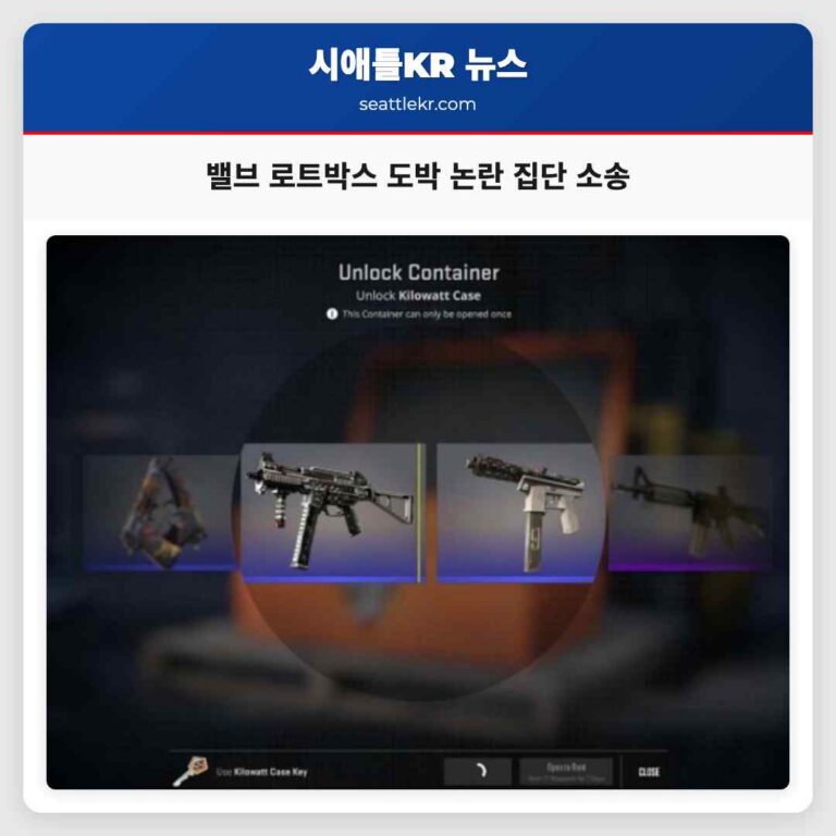 밸브 코퍼레이션 게임 내 로트박스 도박 논란으로 집단 소송 직면