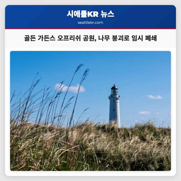 시애틀 골든 가든스 오프리쉬 공원 나무 붕괴로 임시 폐쇄 안내