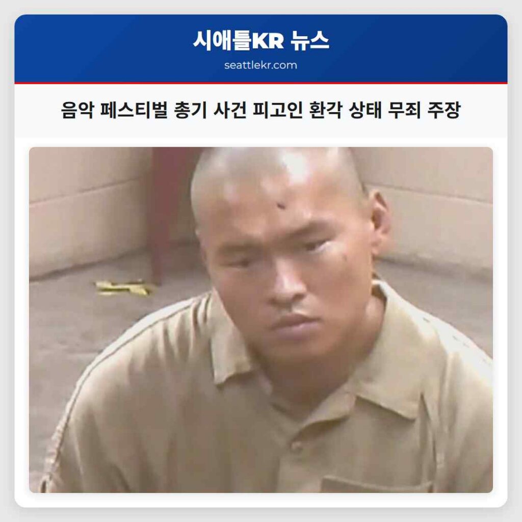 음악 페스티벌 총기 사건 피고인 환각 상태 무죄 주장