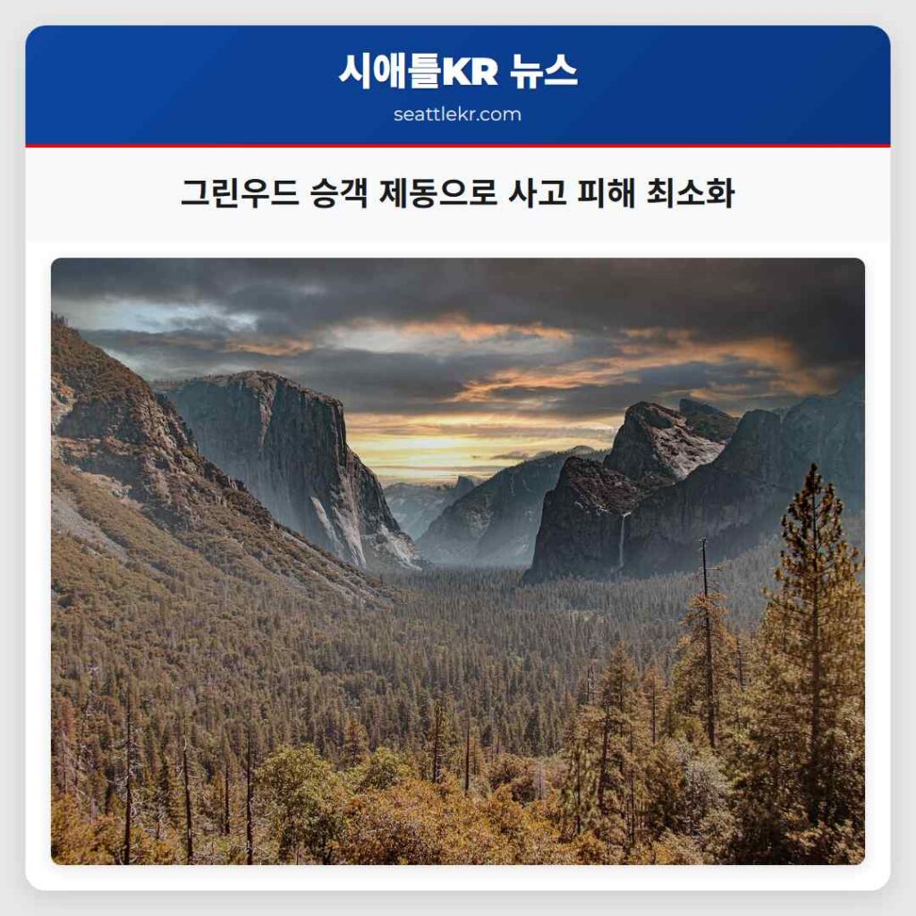 그린우드 승객 제동으로 사고 피해 최소화