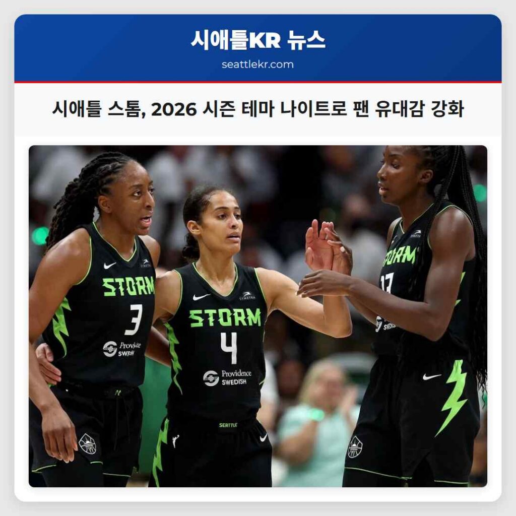 시애틀 스톰, 2026 시즌 테마 나이트로 팬 유대감 강화