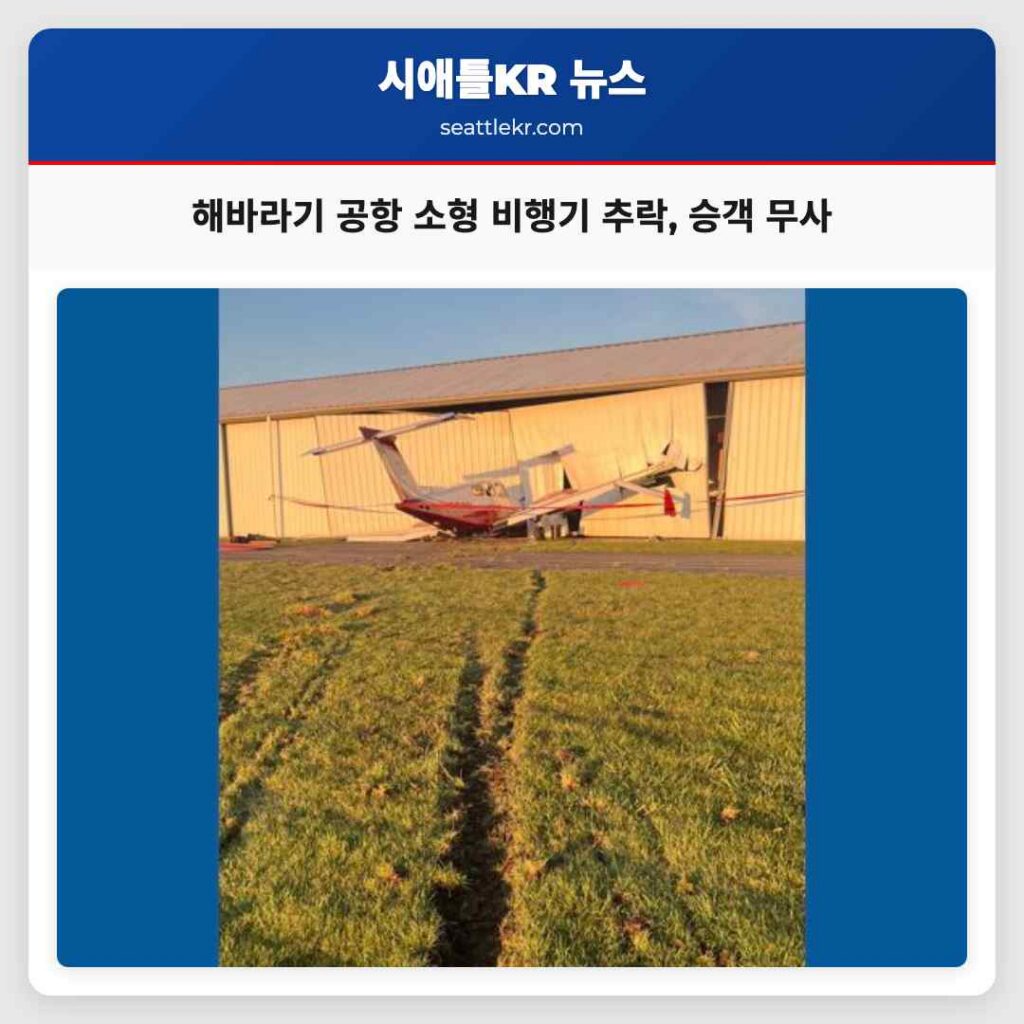 해바라기 공항 소형 비행기 추락, 승객 무사