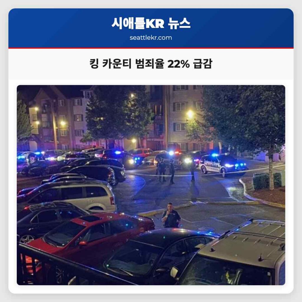 킹 카운티 범죄율 22% 급감