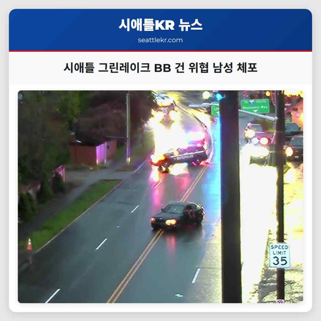 시애틀 그린레이크 BB 건 위협 남성 체포