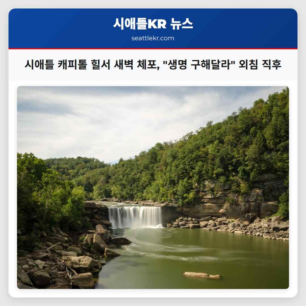 시애틀 캐피톨 힐서 새벽 체포, "생명 구해달라" 외침 직후