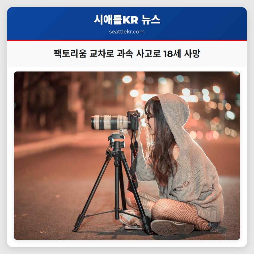 팩토리움 교차로 과속 사고로 18세 사망