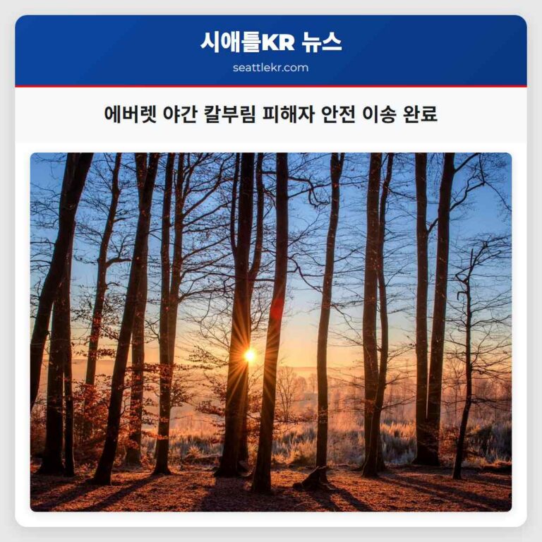 에버렛 야간 칼부림 피해 남성 안전하게 하버뷰 병원으로 이송