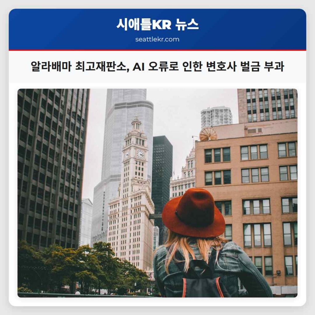 알라배마 최고재판소, AI 오류로 인한 변호사 벌금 부과