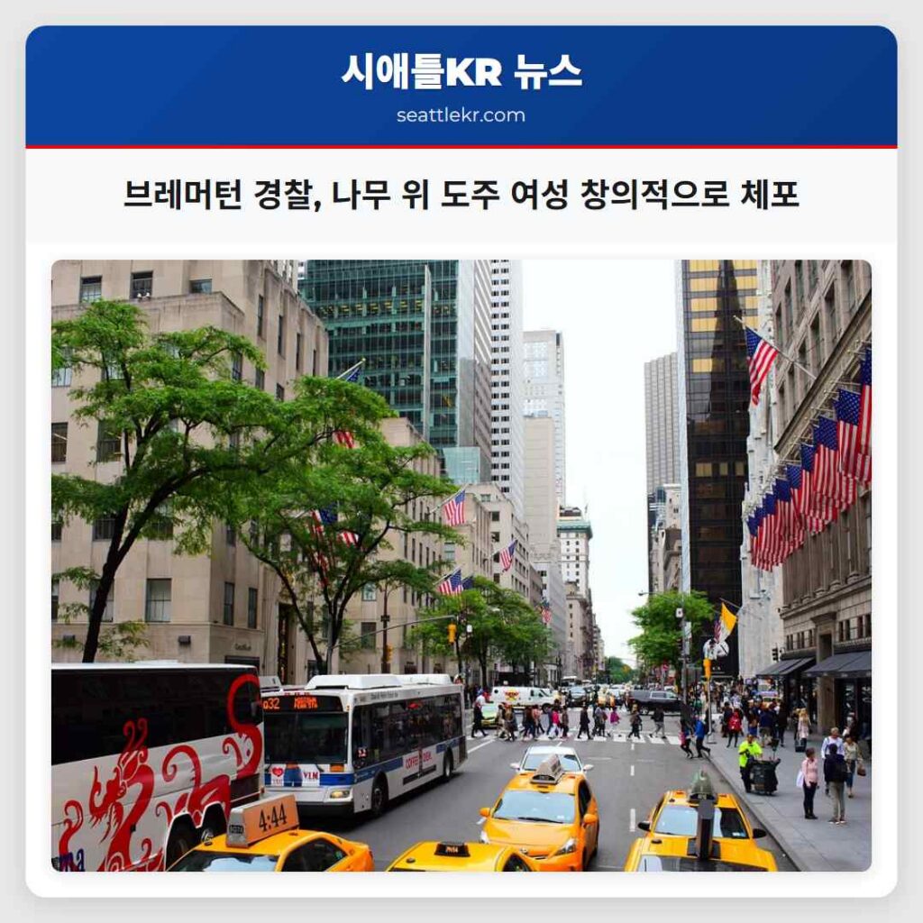 브레머턴 경찰, 나무 위 도주 여성 창의적으로 체포