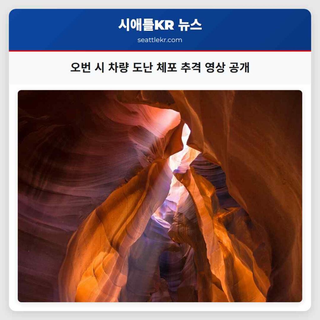 오번 시 차량 도난 체포 추격 영상 공개